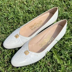 Salvatore Ferragamo Vintage Flats | White | Women’s